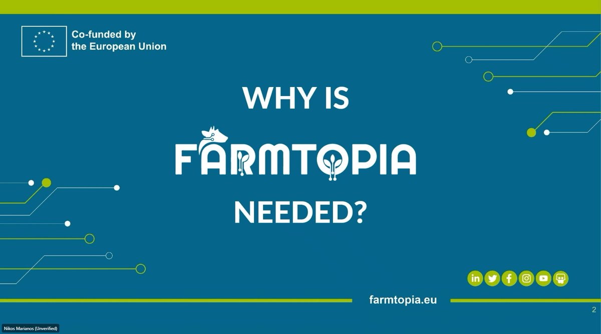 COPACOGECA's tweet photo. @nmarianos (@Gaia_Brussels) begins by presenting @Farmtopia_EU➡️who's goal is to democratise digital farming, making it accessible to all by⤵️

1⃣fostering co-creation of Agricultural Digital Solutions (ADSs) to fit needs of small farms
2⃣lowering cost for both farmers & ADSs producers