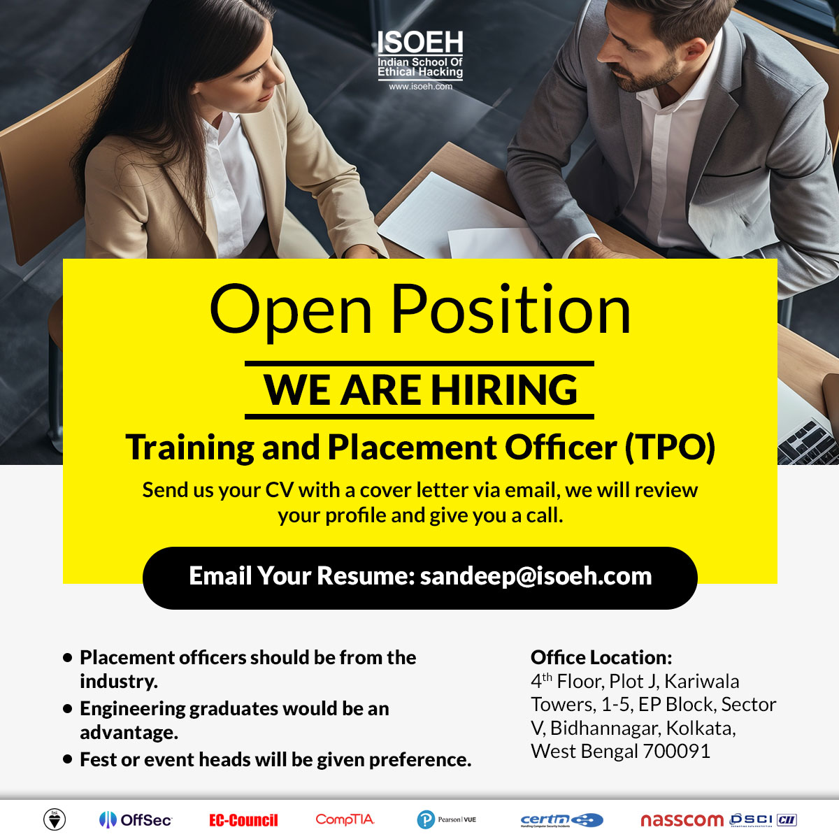 isoeh's tweet image. URGENT ANNOUNCEMENT 📣

Interested candidates do the needful.

#hiringalert #KolkataJobs #isoeh