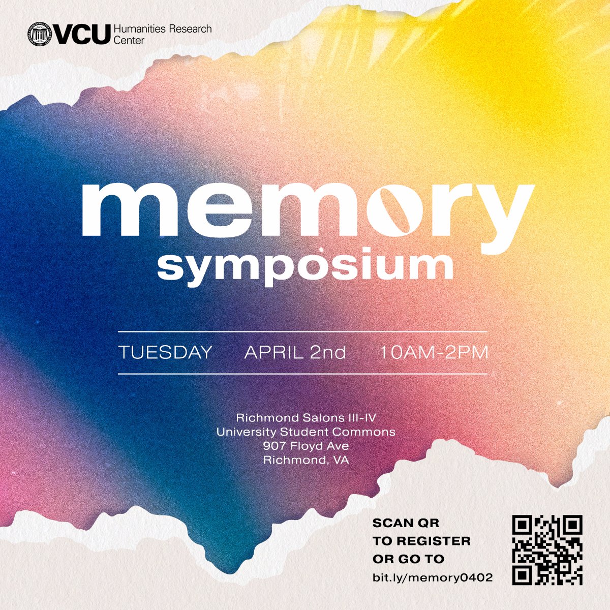 Join us on Tuesday, April 2nd in the Richmond Salons III-IV for the Memory Symposium! Edward Ayers will give the keynote lecture at 10am: "American Visions: Voices from the Margins." Free and open to all! ⚡️ Register here:  bit.ly/memory0402