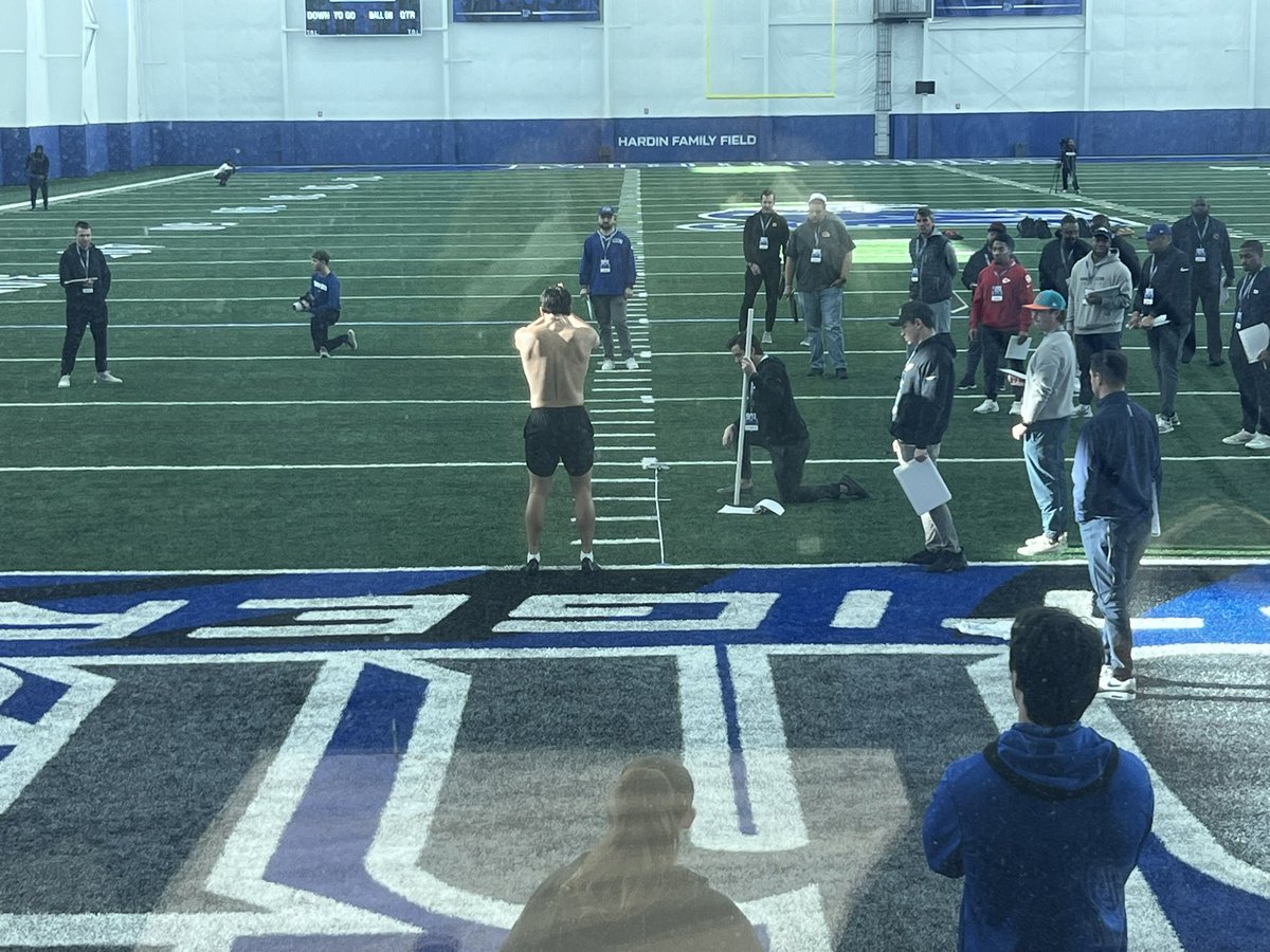 Quick trip down to Memphis to watch our guy @c_arrambide1223 perform @MemphisFB Pro Day! #DigIn