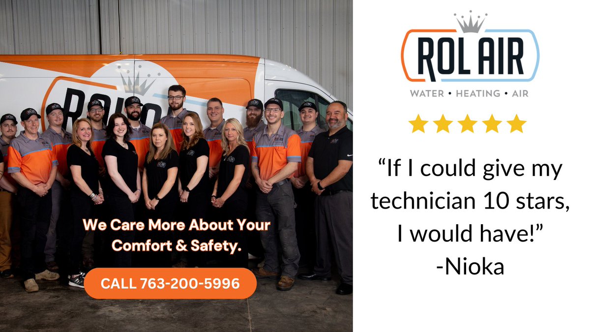😁It's our first 10 Star review 👏 Short and sweet, we love this and are so thankful for all of our amazing customers! Happy Thursday from your friends at Rol Air! ***************** #WeCareMore