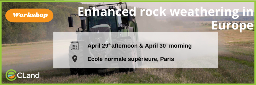 📢 Join us for a CLand #workshop on 'Enhanced rock weathering in Europe'. 📅: 29 April, 2024 from 2 pm to 5:30 pm & 30 April, 2024 from 9 am to 12 pm at ENS, Paris. ✍️Register_now : forms.gle/XLVphy3MRSdB3Y… 👉Details : cland.lsce.ipsl.fr/node/112 @ciais_philippe @Pdevilselement