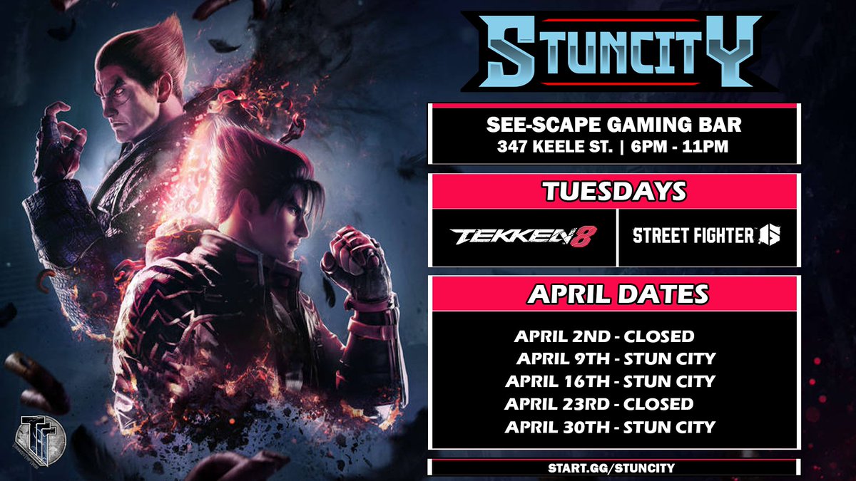 Thanks for joining our FEB & MARCH 2-day Stun City Offlines! The staff are taking a breather next week, no Offline event. Check the images for more details. Online players, don't worry. @NeoRussell still running Cyber Stun City. He doesn't get vacations. #StunCity #TorontoFGC