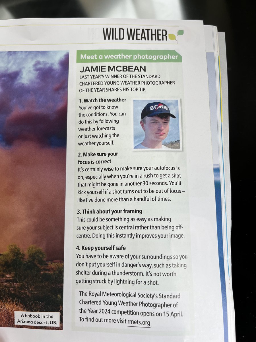 A little feature in @TWJSciNat and a quick reminder that the Weather Photographer of the Year competition reopens for entries on the 15th of April.