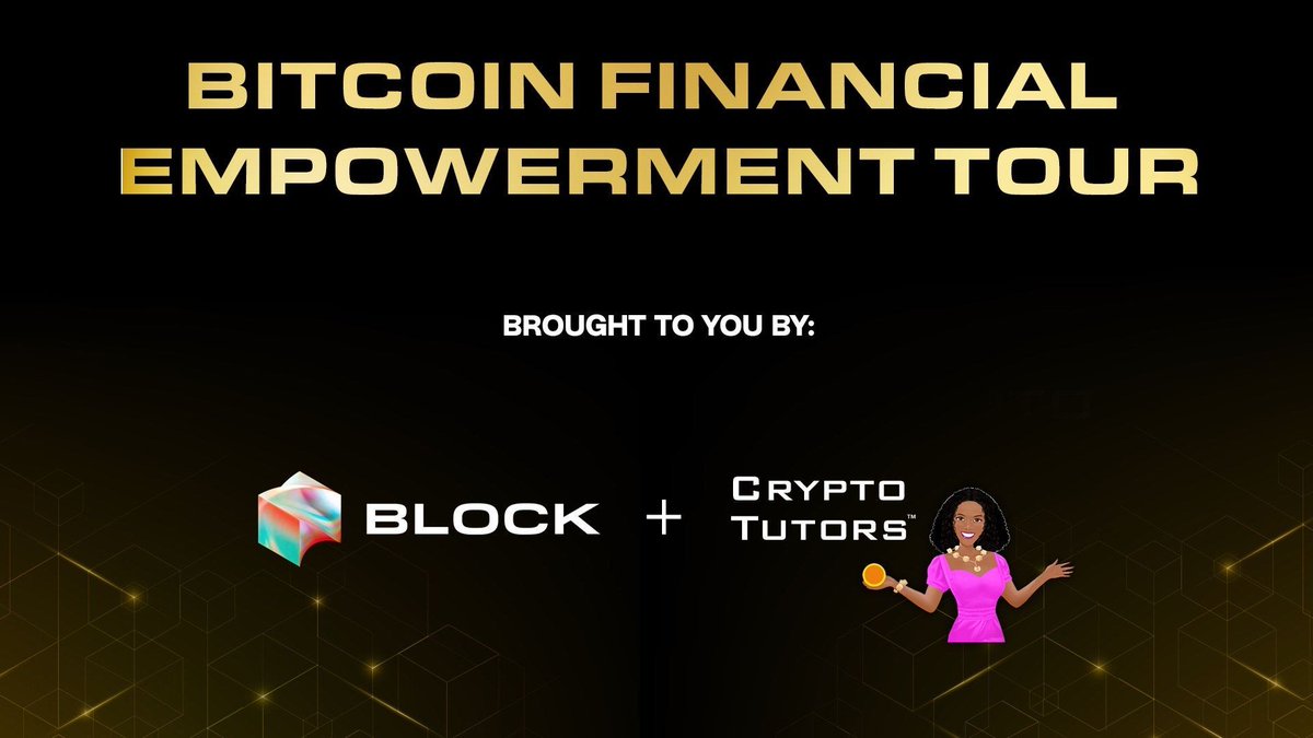 Interested in Cryptocurrency? Check out @thecryptotutors Bitcoin Financial Empowerment Tour: - Atlanta, GA: April 5, 2024 - Oakland, CA: April 12, 2024 - St. Louis, MO: April 26, 2024 FREE Register at: buff.ly/3VCbxZL #Cryptocurrency #Bitcoin #CryptoTutors #Block