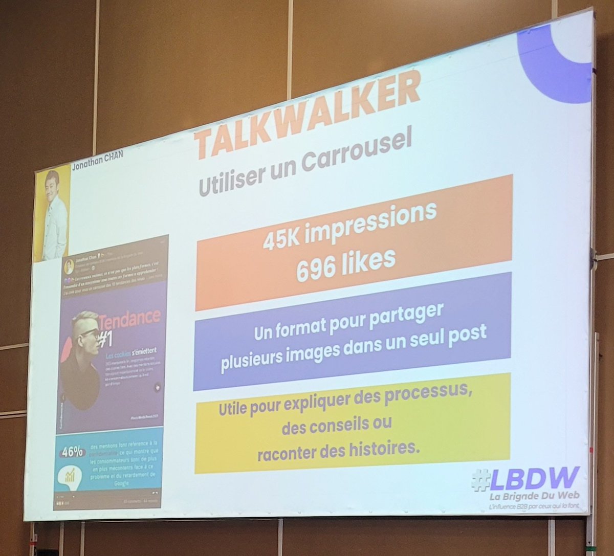 Autres format de contenu B2B qui performent : sur LinkedIn, le carrousel sur X/Twitter, le thread @TalkwalkerFr a généré plus de 5000 leads en France grâce à la campagne de @LaBrigadeDuWeb et a eu 15K téléchargements du #socialmediatrends en 3 mois 💥 #All4CustomerParis