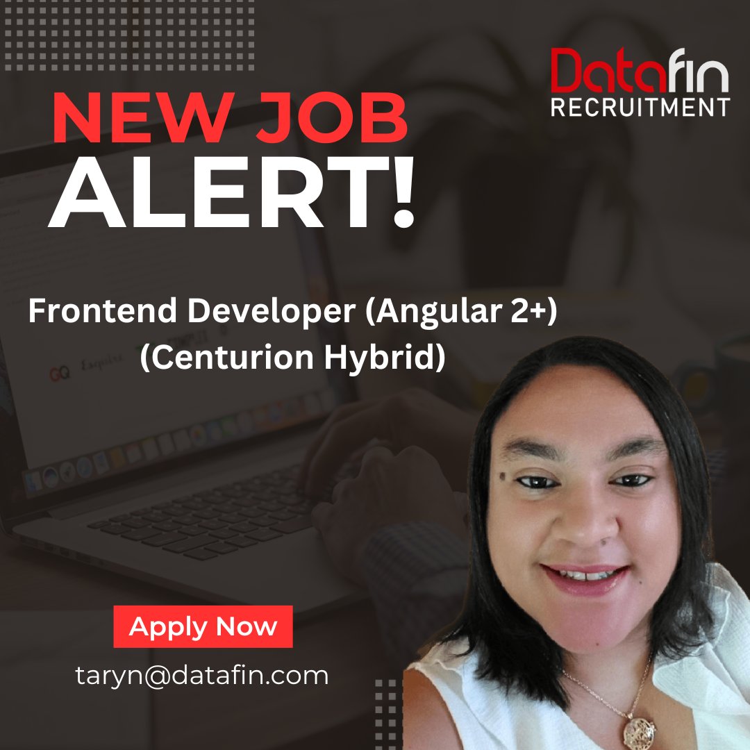 DatafinSA's tweet image. Frontend Developer (Angular 2+) (Centurion)

datafin.com/job/frontend-d…

#frontenddeveloper #angular2+ #ionic #flutter #rest #datafinrecruitment
