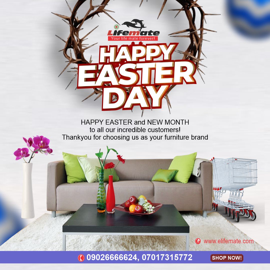 Happy Easter and New Month to all our incredible customers! May your day be filled with the joy of new beginnings, the warmth of family, and the sweetness of the season. Thank you for choosing us as your Furniture brand! #LifemateFurniture #Furniture #HappyEaster #viral #trending