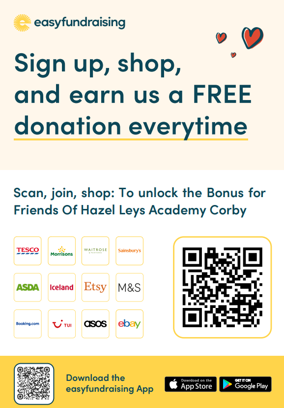 HazelLeysAcad's tweet photo. Do you want to earn some FREE money to go towards your children's school? Simply download the easyfundraising app. Even better news - If you download the app and follow Friends of Hazel Leys between now and the 10th April, EF will give us £1 just for you signing up! THANK YOU https://t.co/iPUX2tstcu