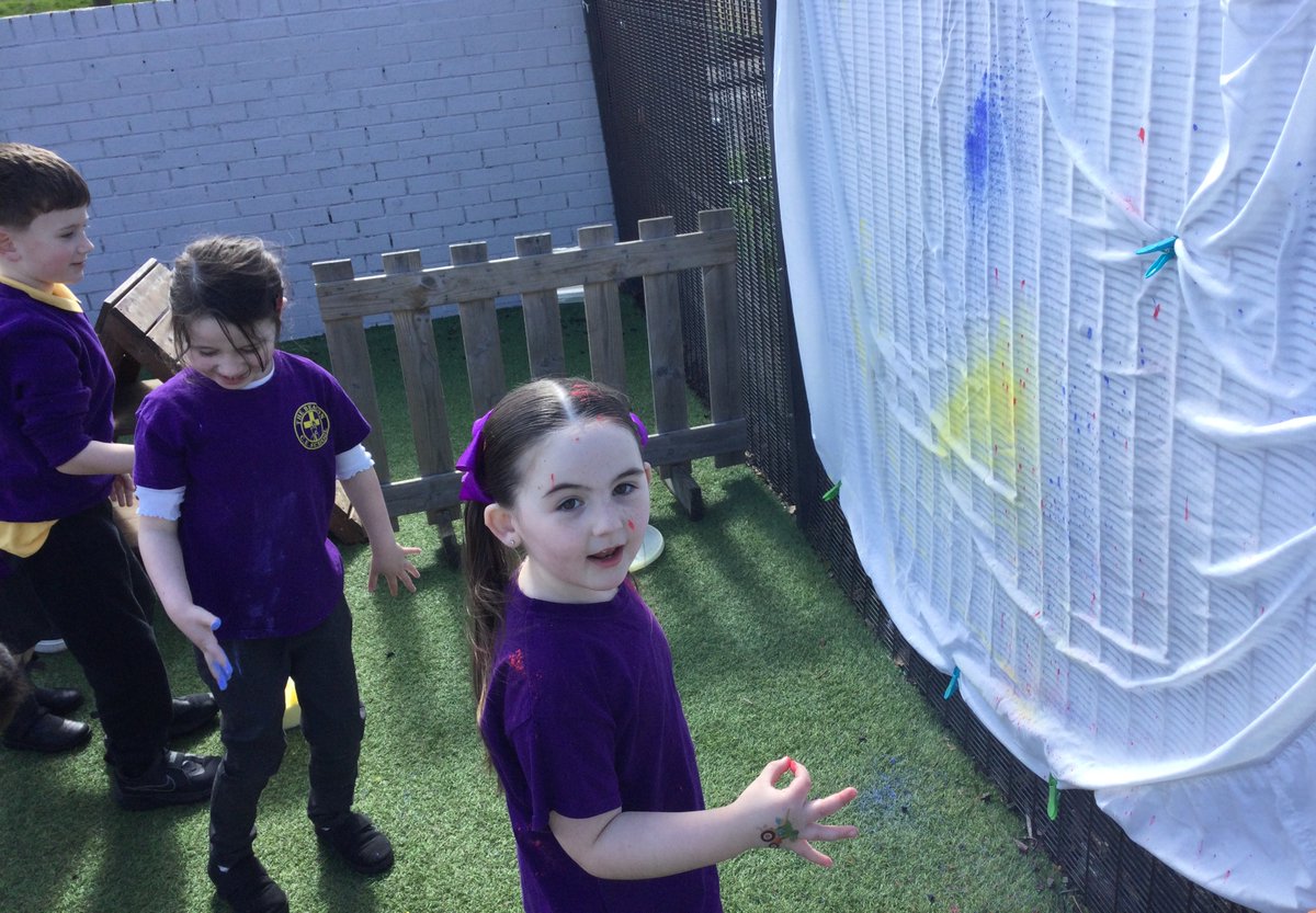 This week, Reception have been celebrating Holi. Holi is the festival of colours and marks the start of Spring. Reception had great fun using powder paints to decorate the sheet with bright colours.