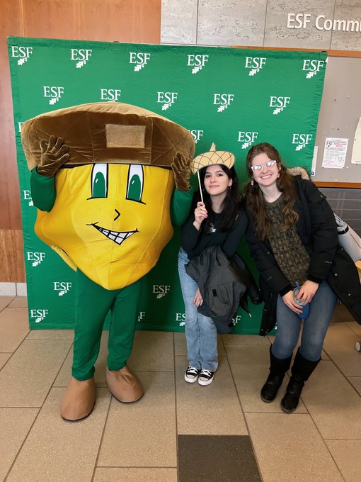 Vote for Oakie the Acorn in the Final Four of this competition between the 64 SUNY campuses. Oakie is the mascot of @sunyesf (SUNY's Env. Sci. & Forestry campus). 
  Vote online from every device every 12 hours until 3 p.m. ET on Friday. Also, look for polls on X and Insta!