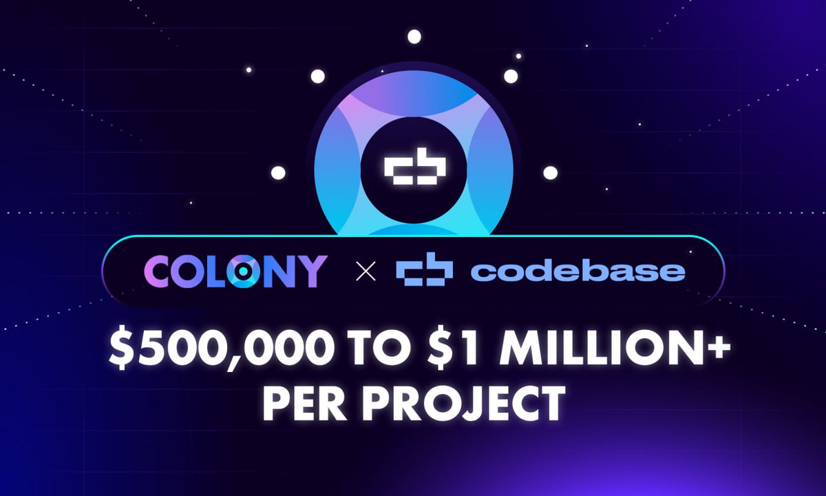 .@Colonylab proudly announces its strategic partnership with Codebase by @Avax, unlocking an unprecedented opportunity for Codebase projects to secure substantial funding ranging from $500,000 to well over $1 million per project through Colony Lab's Early-stage Feature and our