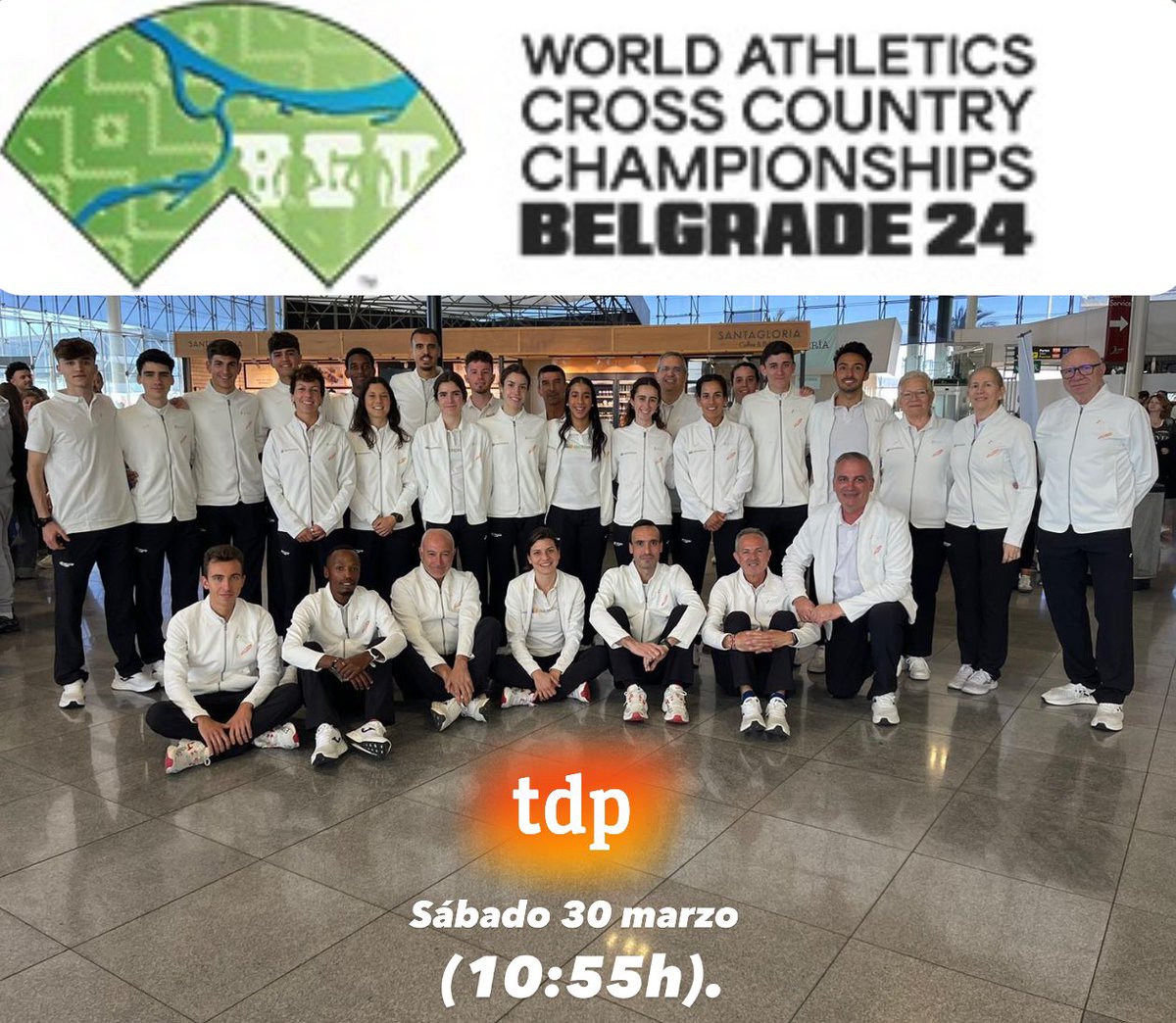 El Mundial de Cross de Belgrado será transmitido en su totalidad por TELEDEPORTE. 
•Sábado 30 de marzo, desde las 10:55h.

España ha enviado a 19 atletas, lo que permite formar hasta 4 equipos completos de 5 posibles. 

La competición contará con la participación de algunos de