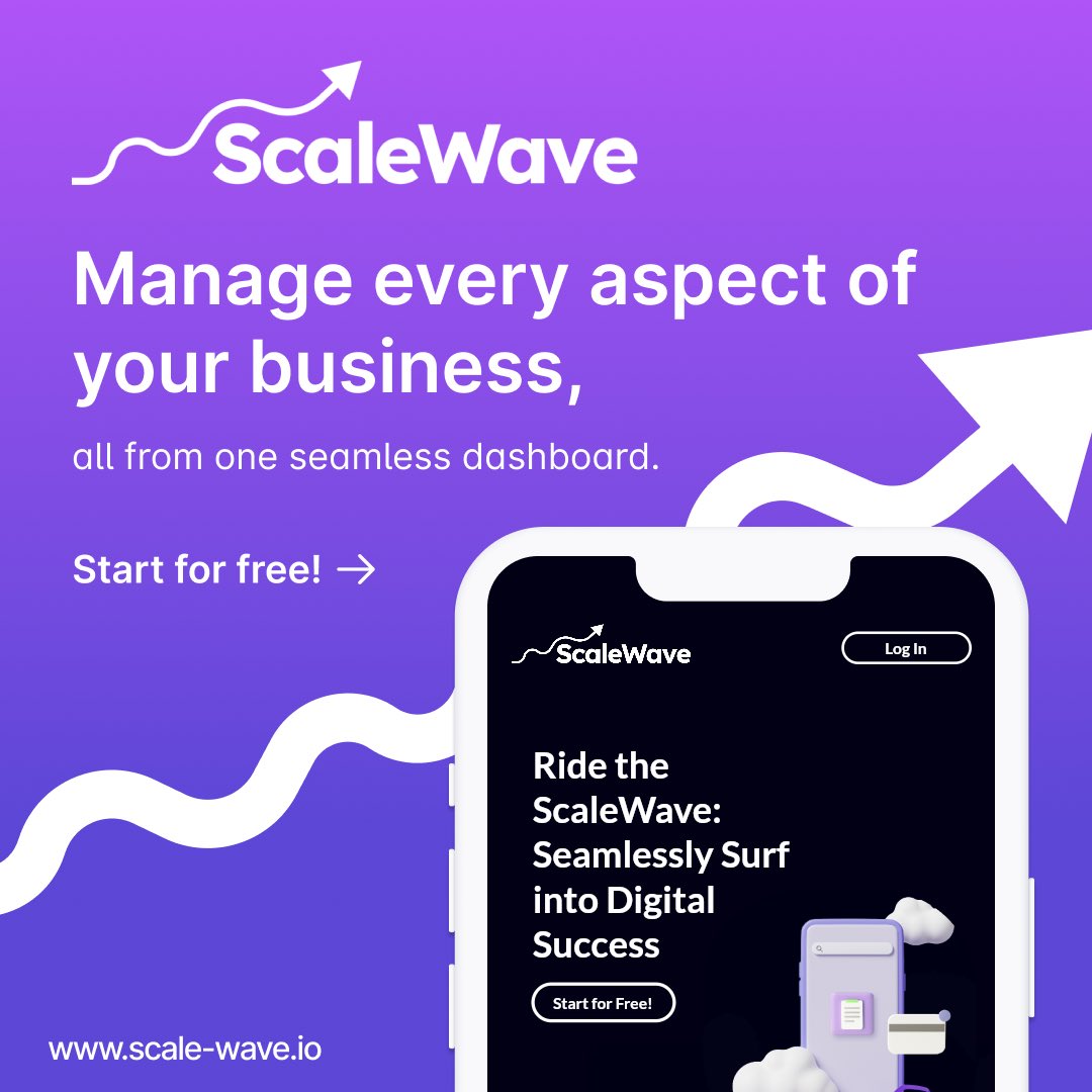 scale_wave's tweet image. 🚀 Managing your business has never been easier!

With ScaleWave&apos;s powerful suite of apps, you can handle every aspect seamlessly from one dashboard.

From reputation management to AI lead capture, we&apos;ve got you covered.

scale-wave.io

 #BusinessManagement #ScaleWave
