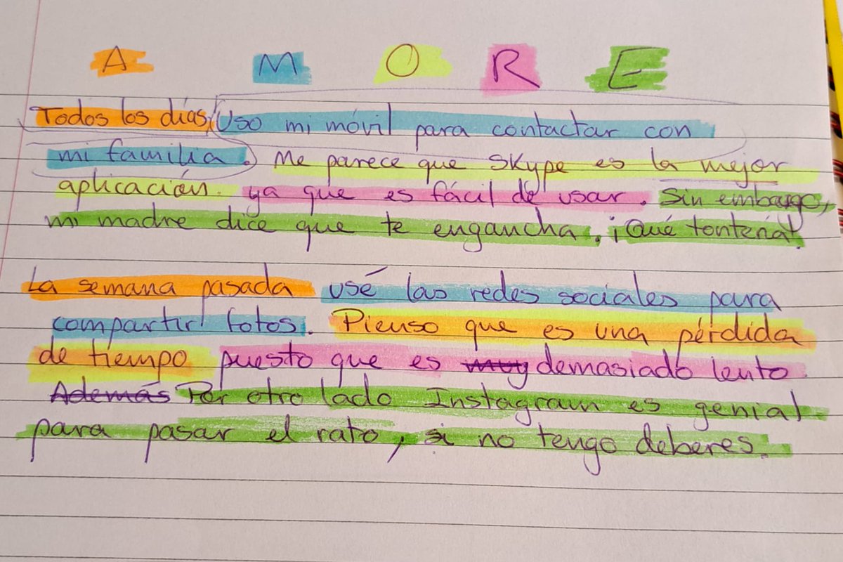 Year 11 Spanish pupils are starting to make their final Writing exam preparations now - they are using the mnemonic AMORE to help structure their writing @deaneryhigh