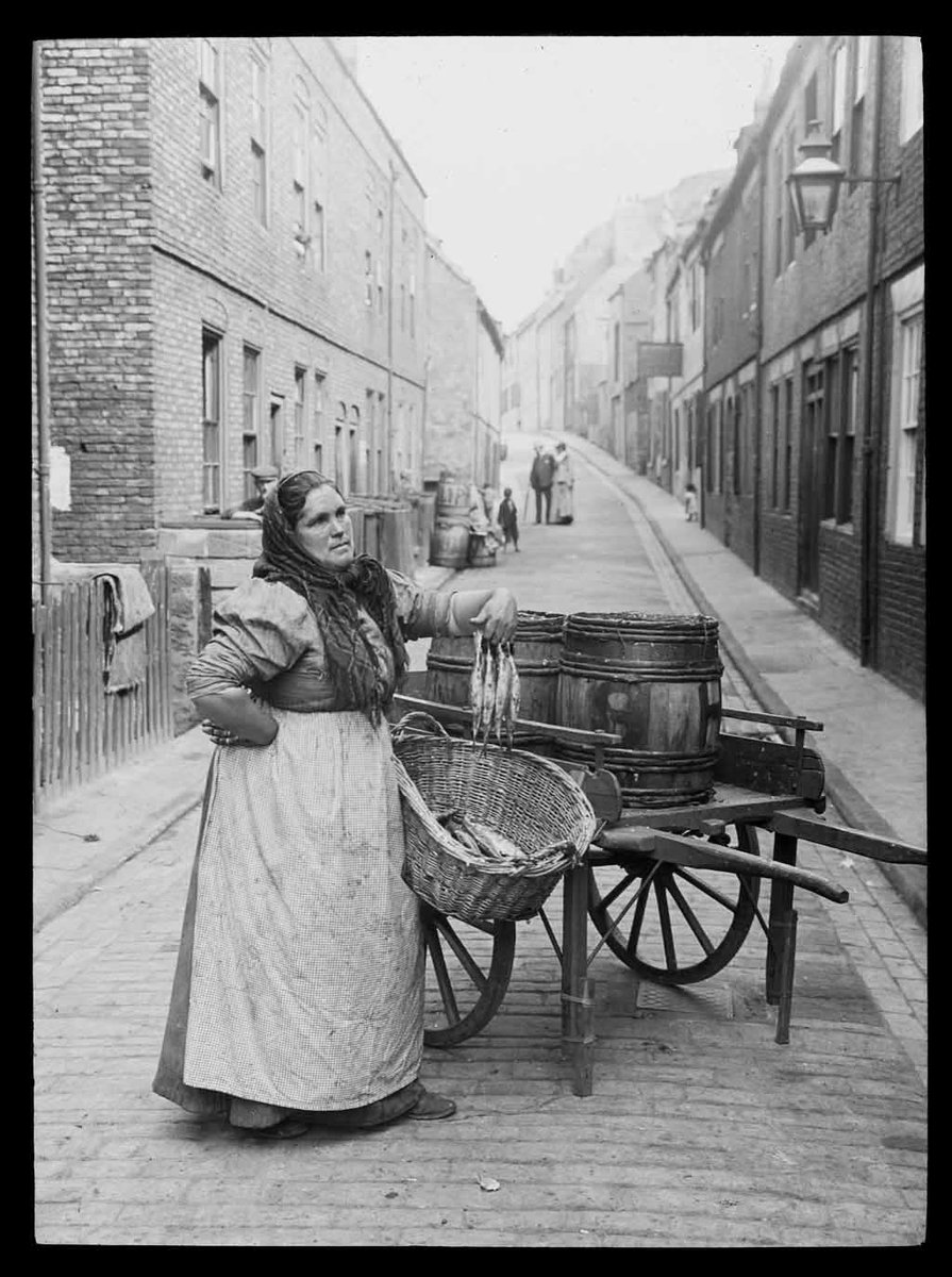 Many images in our photographic collections portray #women having busy working lives, often with business interests to consider in addition to raising families - like 'Caller herrin' in #Whitby #EYAWomen