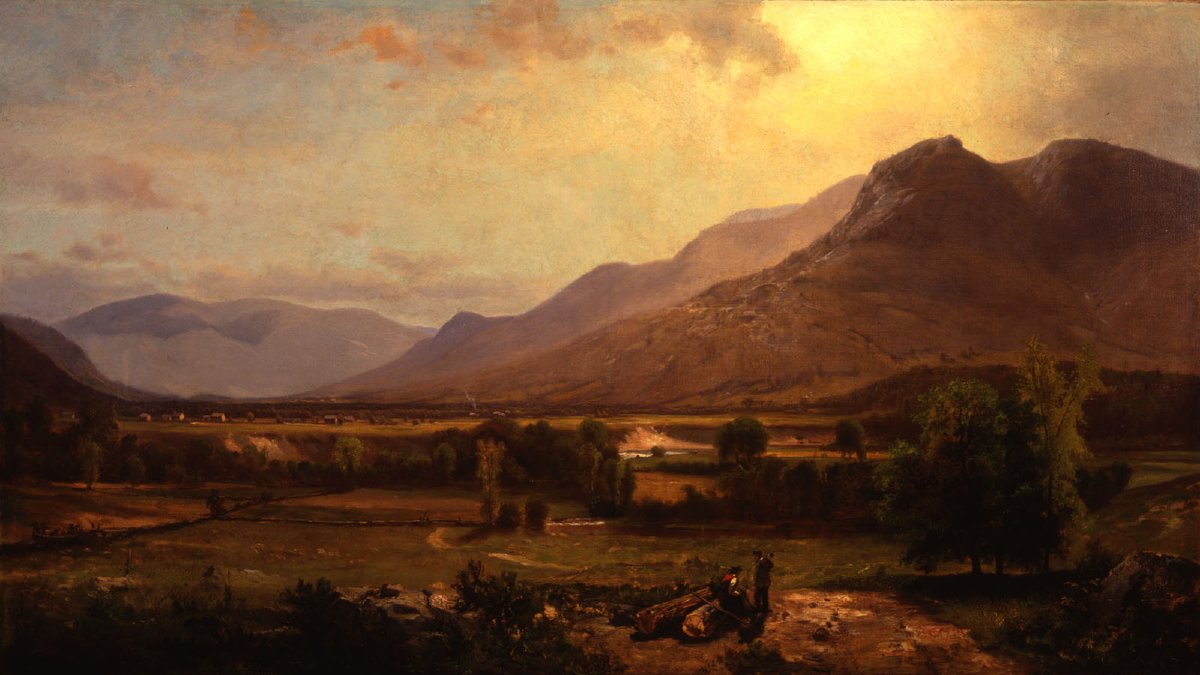 "The Adirondack Mountains, Near Elizabethtown, Essex Co., N.Y." by John Dolph. 

Dolph was born in Fort Ann, NY, southeast of Lake George. He began his artistic career as a portrait painter and in the 1860s, turned to landscape painting of the Adirondacks and New Hampshire.
#art