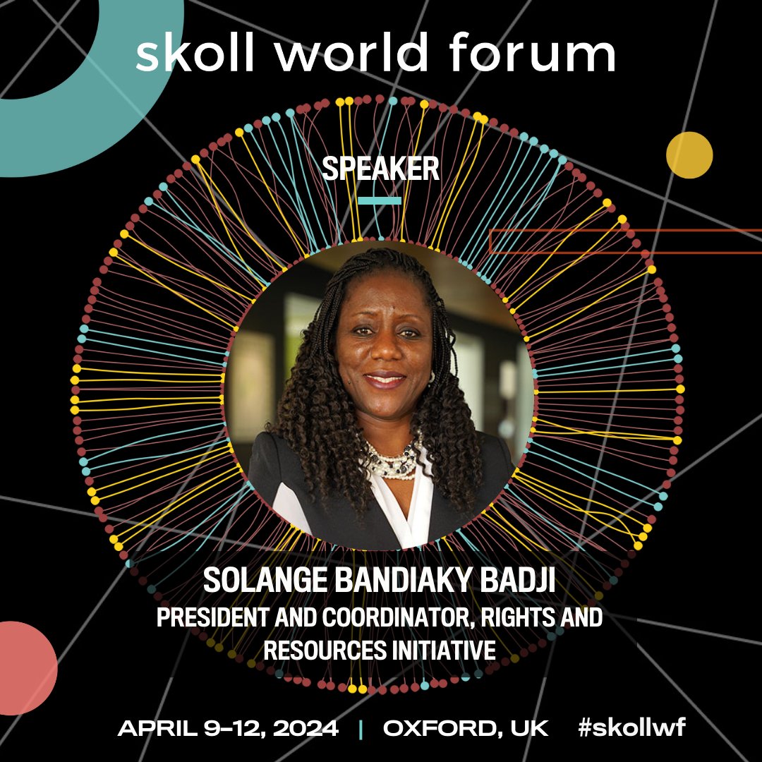 🎙️ #SkollWF Speaker | We’re thrilled to have @RightsResources President @SolangeBandiaky as a speaker at the Skoll World Forum! Tune in online 🤳🏾 from April 9-12 to hear from Solange & other 🌐 global leaders. Don’t miss out, RSVP for free: ➡️ skoll.wf/42QSAUL #socent