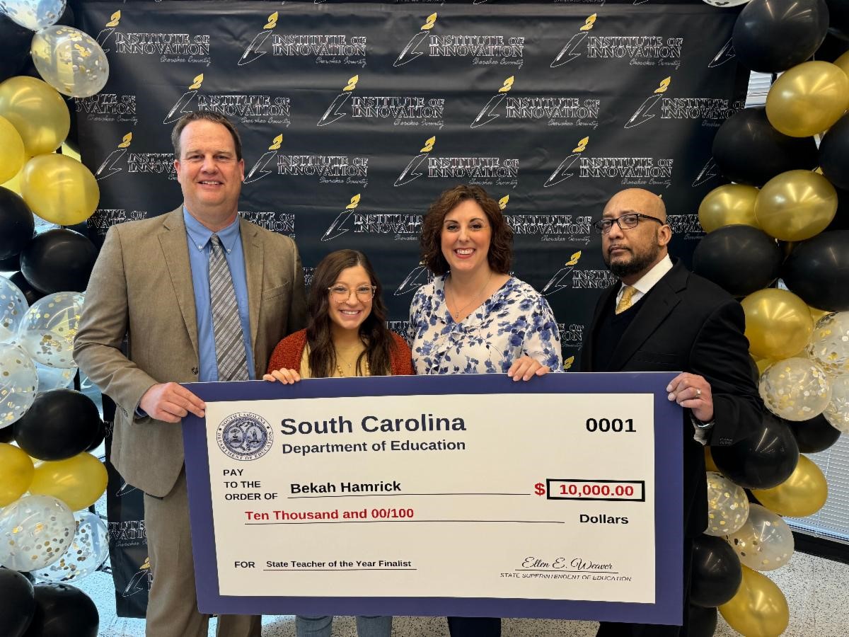 ICYMI: Superintendent Weaver announced Cherokee County's Institute of Innovation special education teacher Bekah Hamrick as a finalist for 2025 South Carolina Teacher of the Year! Full release: ed.sc.gov/newsroom/news-…