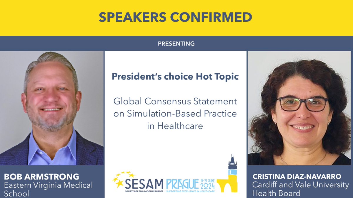 We are delighted to announce the President's choice Hot Topic plenary session for #SESAM2024. Global Consensus Statement on Simulation-Based Practice in Healthcare will take place on Friday 21 June. visit lnkd.in/eeT_d9d7 to see our speakers attending SESAM 2024.