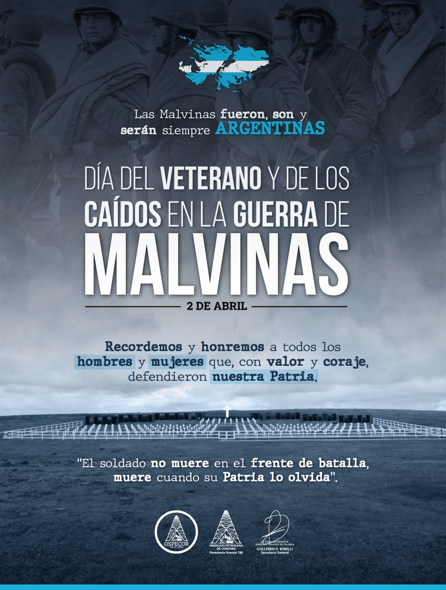 Homenajeamos a los Veteranos y Caídos en la Guerra de Malvinas, héroes de la Patria 💪🏻🇦🇷

Compartimos los testimonios de Eduardo Álamo y Héctor Fofré, 2 afiliados petroleros que participaron de la guerra. 

Entrevistas completas:

bit.ly/3TJLehY

bit.ly/3TDbGcJ