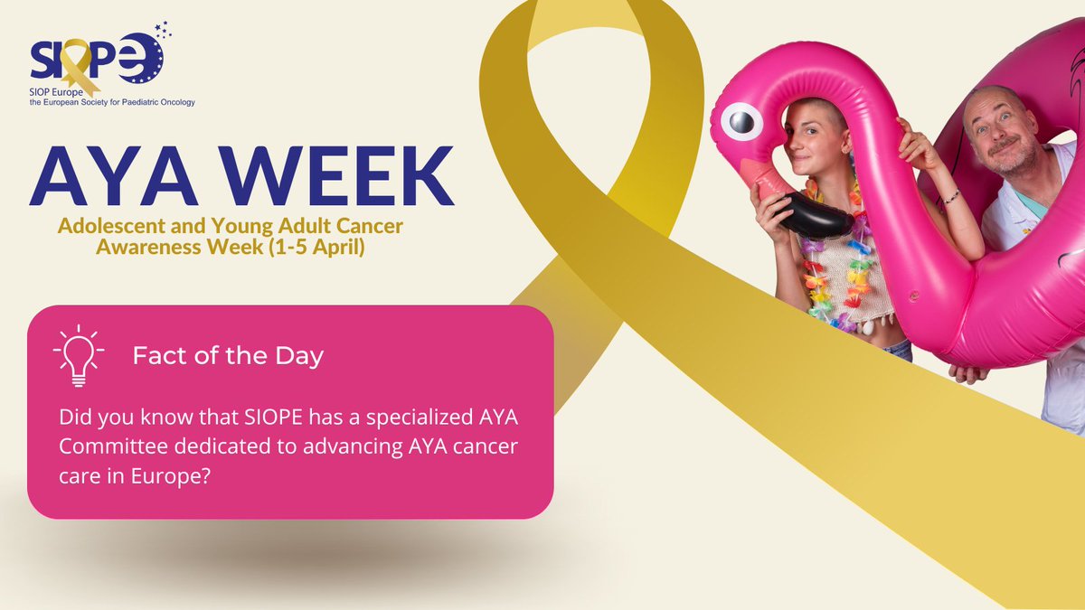🎗️Meet the SIOP Europe AYA Committee🎗️
Today, we kick off AYA Cancer Awareness Week by introducing the cornerstone of our efforts: the SIOPE AYA Committee. 
Curious to learn more about them? Explore their webpage and discover their dedication firsthand. siope.eu/siop-europe-ay…🔗