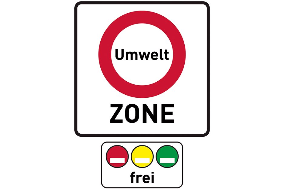 German cities have these signs which indicate that only persons that voted for one of the three governing parties SPD (red), FDP (yellow) or the green Party are allowed to enter.  Other persons receive a fine if caught!