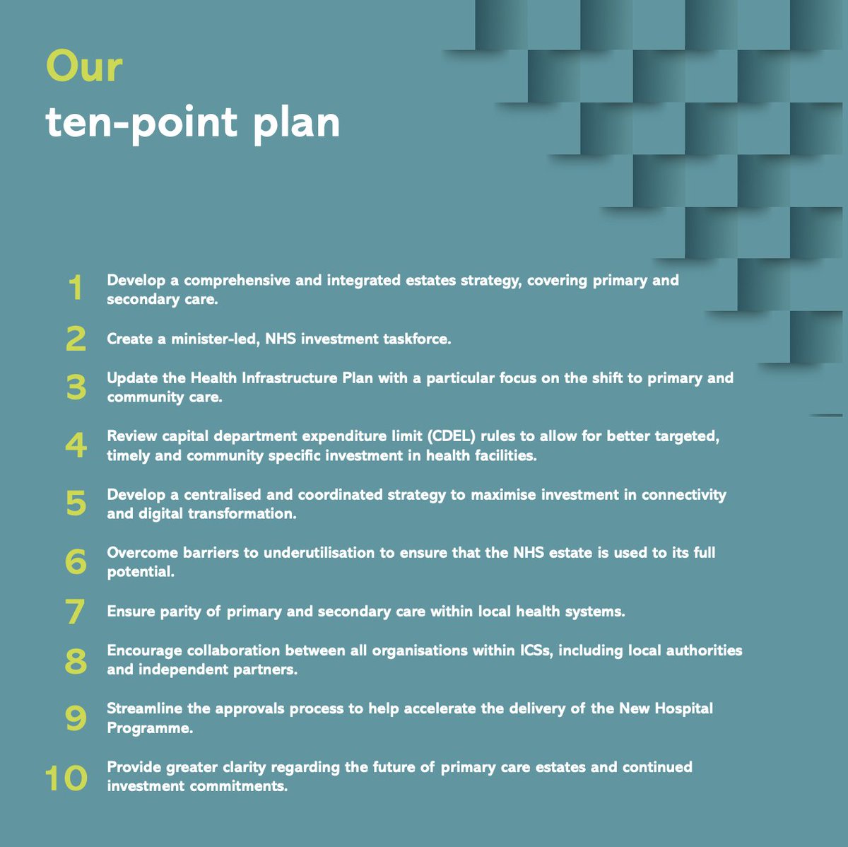 The final @APPGHealthInfra report published today sets out a 'Ten Point Plan' for the future of NHS infrastructure, including a greater focus on Primary Care + securing the future of thriving community health centres like the #NHSLIFT estate. Read more at shorturl.at/bwDEH