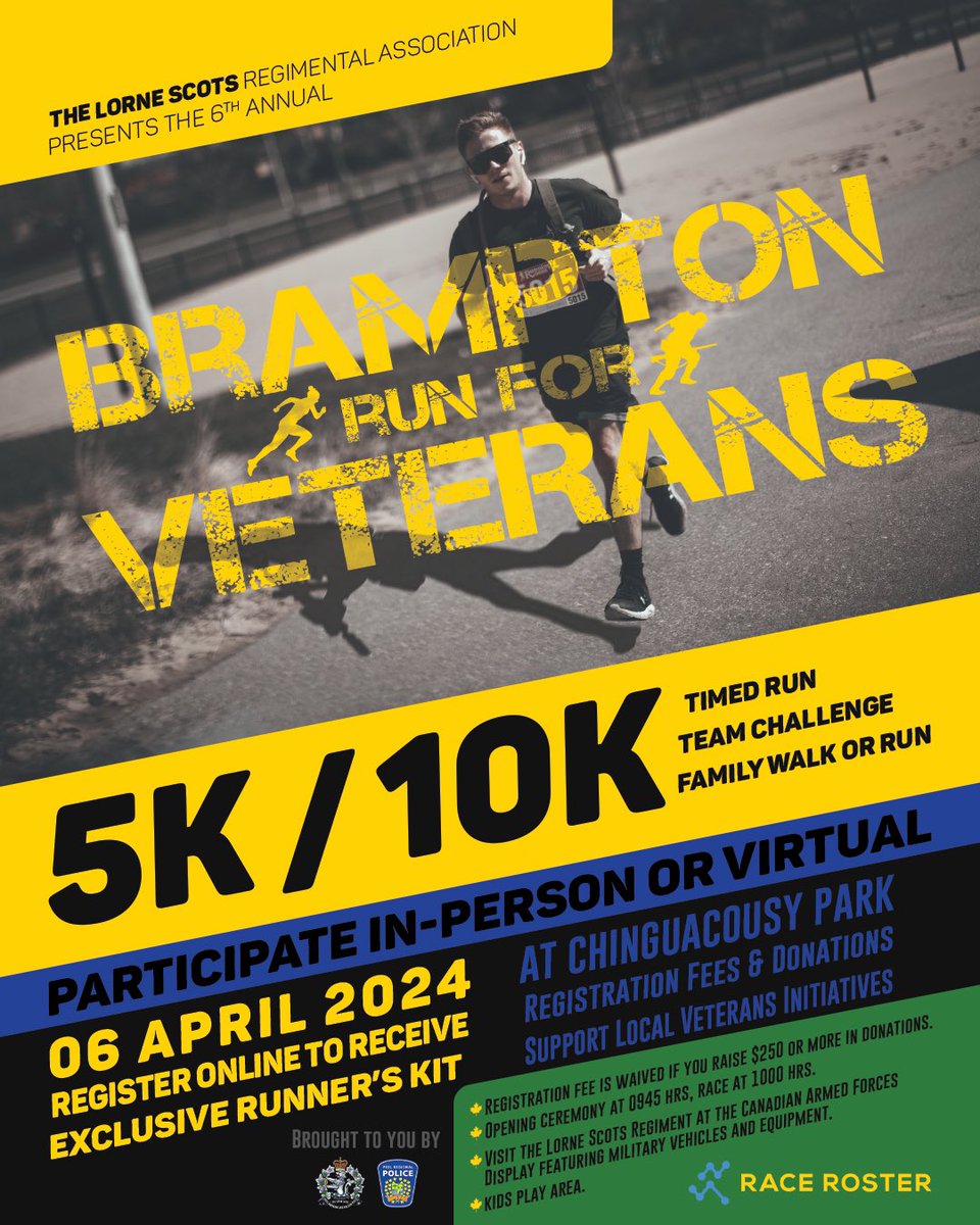 Staff Sergeant Kevin Cranley (@rsmcranley) on Twitter photo Forecast is looking pretty good…12° 🌤️perfect temp to come out and support our <a href="/CanadianForces/">Canadian Armed Forces</a> veterans <a href="/VeteransENG_CA/">Veterans Affairs CA</a>.
<a href="/PeelPolice/">Peel Regional Police</a> are big supporters!
Register here raceroster.com/events/2024/86… Forecast is looking pretty good…12° 🌤️perfect temp to come out and support our <a href="/CanadianForces/">Canadian Armed Forces</a> veterans <a href="/VeteransENG_CA/">Veterans Affairs CA</a>.
<a href="/PeelPolice/">Peel Regional Police</a> are big supporters!
Register here raceroster.com/events/2024/86…