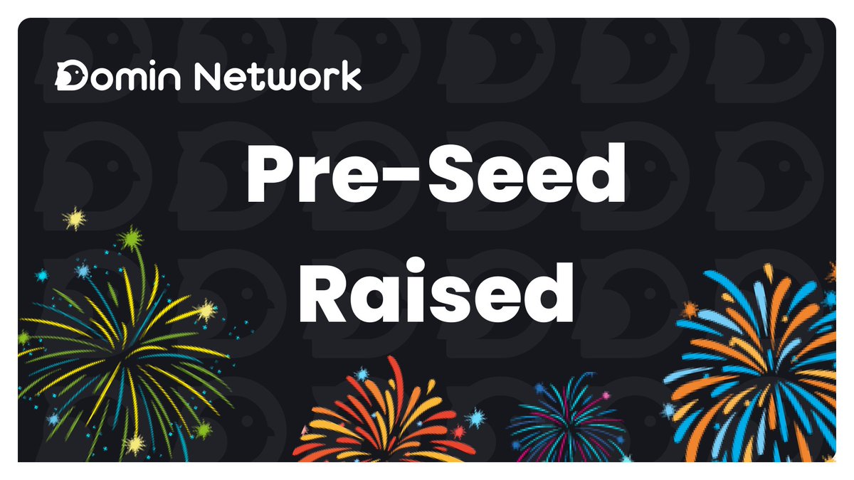 Big News from Domin!

We’re thrilled to announce the successful completion of our Pre-Seed round. 

Notable investors include Outlier Ventures, Awakening Ventures &amp; Yimo Investment Inc.
@OVioHQ
<a href="/AwakeningDAO/">Awakening Ventures | For A New World Co-Rule</a>  🧵(1/2)