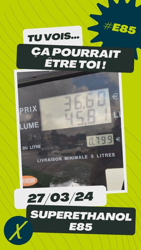 Hier, nous avons reçu une nouvelle photo. Cette fois-ci, elle nous vient de la part de Marie !

Reprends le contrôle sur ton pouvoir d'achat en adoptant le #superethanol 🥰

👉 flexfuel-company.com/super-ethanol-…

#conversionethanol #flexfuel #e85 #ethanol