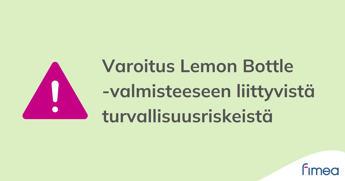 Fimea ja Tukes varoittavat rasvanpoistoon tarkoitetusta Lemon Bottle -valmisteesta, lue lisää tiedotteestamme: fimea.fi/-/fimea-ja-tuk…