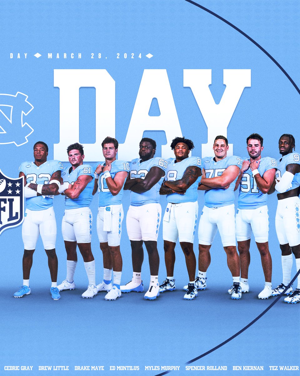 🚨 PRO DAY 🚨 Good luck to all the guys working out today. Live coverage on ACC Network will begin at 3 pm 📺 NFL Plus will go live at 3:30 pm📱 ESPN will have coverage throughout the day. #CarolinaFootball 🏈 #ProHeels