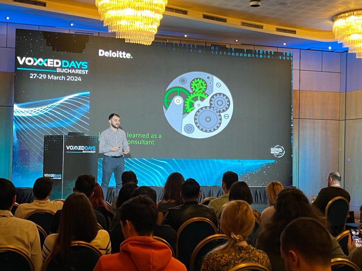 VoxxedBucharest's tweet image. Join his talk, Mircea Rugina shared insights from navigating the intersection of technology, offering valuable perspectives and experiences.
#itisfun #vdbuh24 #conference