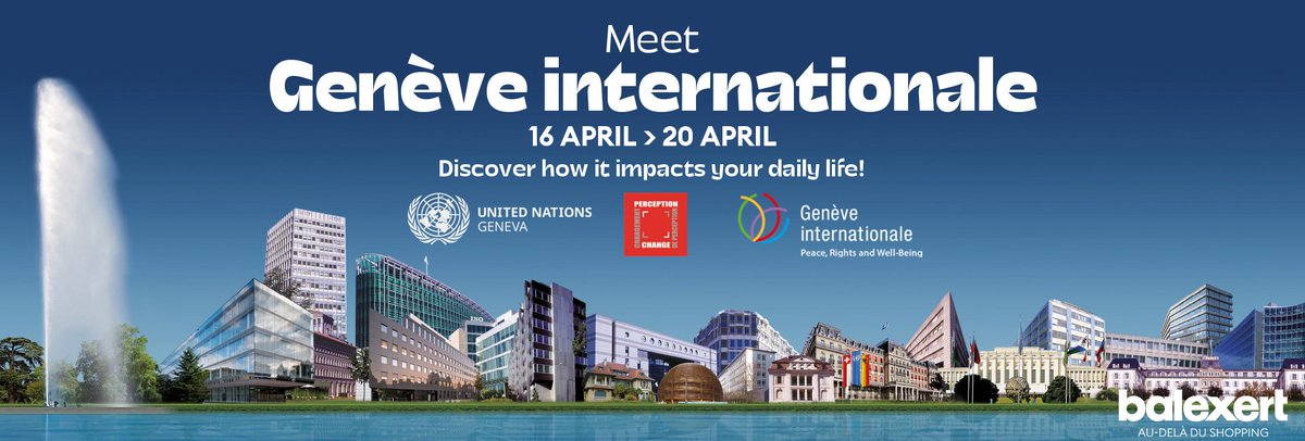 On 16 April come & discover the impactful work of #InternationalGeneva at Balexert shopping center. @UNGeneva, together with 16 @UN agencies & international organizations will be showcasing their global efforts in tackling today’s challenges. More info: bit.ly/3xcjj2z