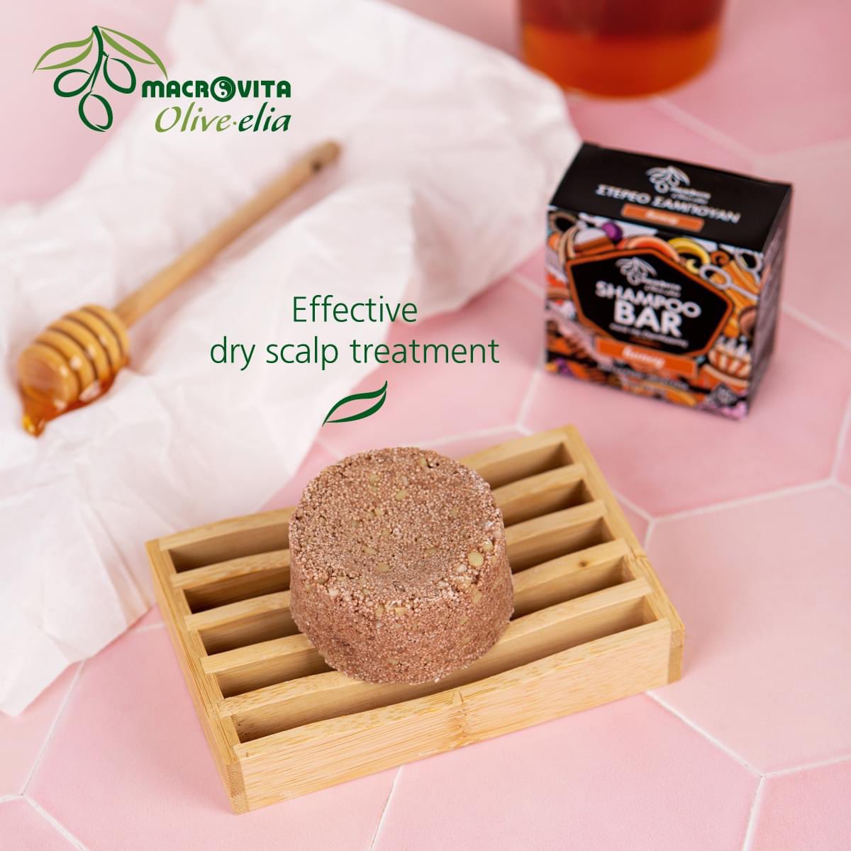 Shampoo Bar for Dry Scalp Honey cleanses hair effectively, while dealing with dry scalp and preventing its reappearance.
#MacrovitaCanada #Olivelia #Hair #DryScalp #Shampoo #ShampooBar #Honey