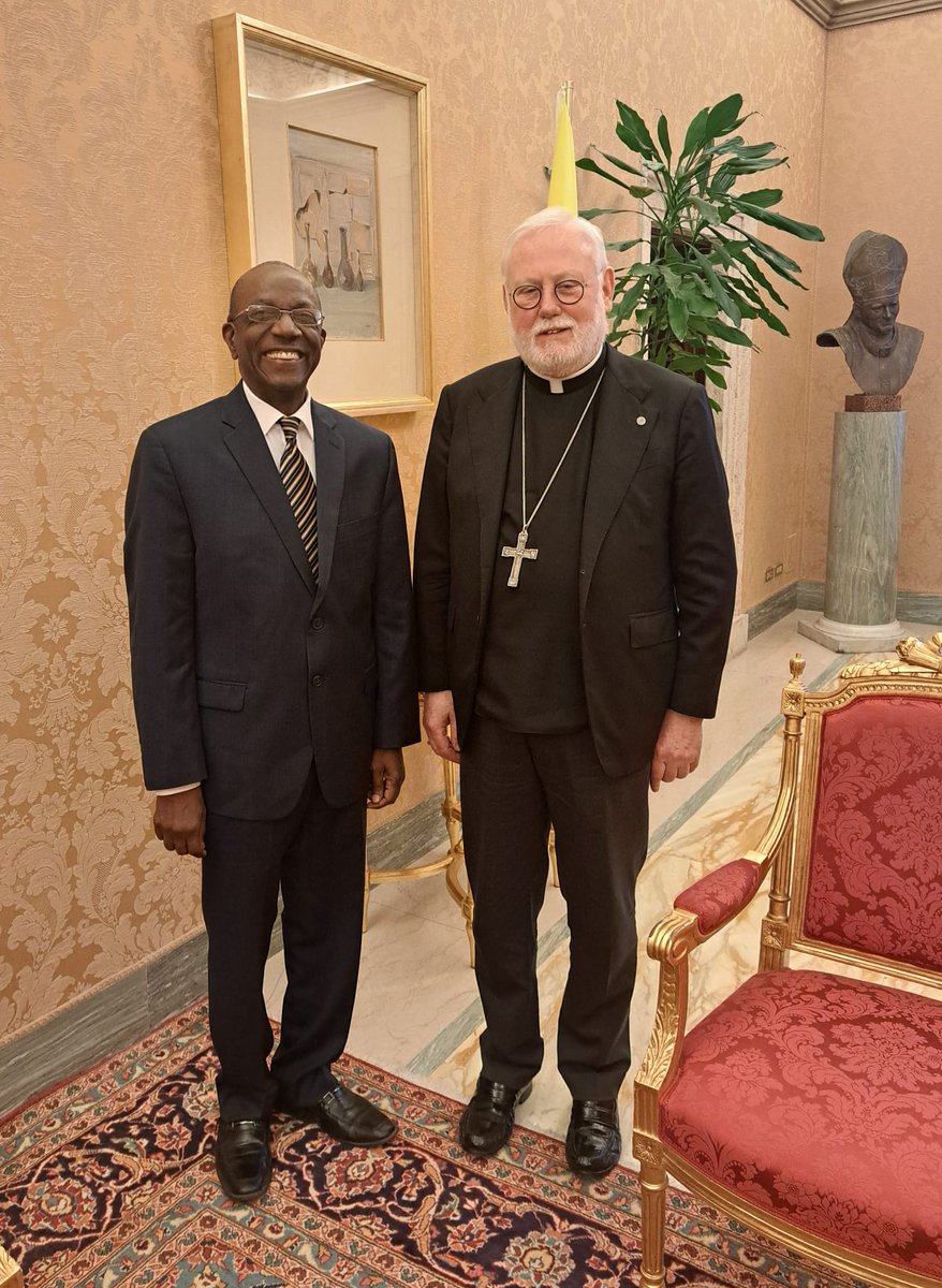 H.E. Joseph R. Curry, Ambassador to the Holy See met with Archbishop Paul Gallagher, Secretary for Relations with States and International Organizations. The talks focused on the situation in Haiti, Climate Change and the coordination of efforts on critical international issues.