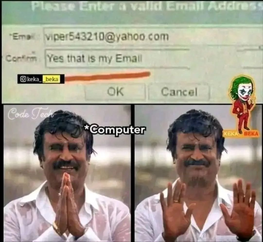 Prakhar_tech775's tweet photo. #memesdaily Trust Me bruv!!

#meme #memeslover #memecoding #humor #fun #funpost #programming #webdev #webdeveloper #webdevelopment #Java #google Software Development #SoftwareEngineering VSCode #code #codinglife #email #PASSWORD #computer https://t.co/DTccW1hOj9