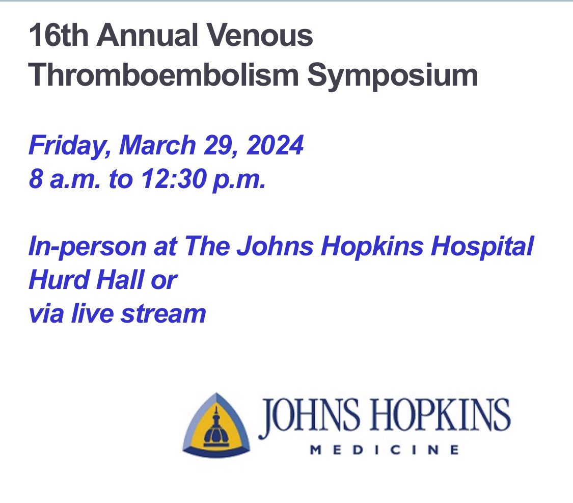Please help spread the word for #BloodClotAwaressMonth #StopTheClot symposium. <a href="/lesllake/">Leslie L. Lake</a> <a href="/acweyand/">Shematologist, MD</a> <a href="/ASH_hematology/">ASH</a> <a href="/khoff09/">Katie Hoff Anderson</a> <a href="/julieapartridge/">Julie Partridge</a> <a href="/aakonc/">Alok Khorana, MD</a> <a href="/isth/">ISTH</a> <a href="/AlexSpyropoul/">Alex Spyropoulos</a> <a href="/TatyanaMcFadden/">Tatyana McFadden</a> <a href="/LiverWife/">Teresa Bordeaux (#LiverWife/#ClotWife), BCPA</a> @NatTrauma <a href="/TWCostantini/">Todd Costantini</a> <a href="/DavidASpain/">David Spain</a> <a href="/bulgercot/">Eileen Bulger</a> @RepLBR <a href="/CDCgov/">CDC</a> <a href="/CDC_NCBDDD/">CDC_NCBDDD</a>