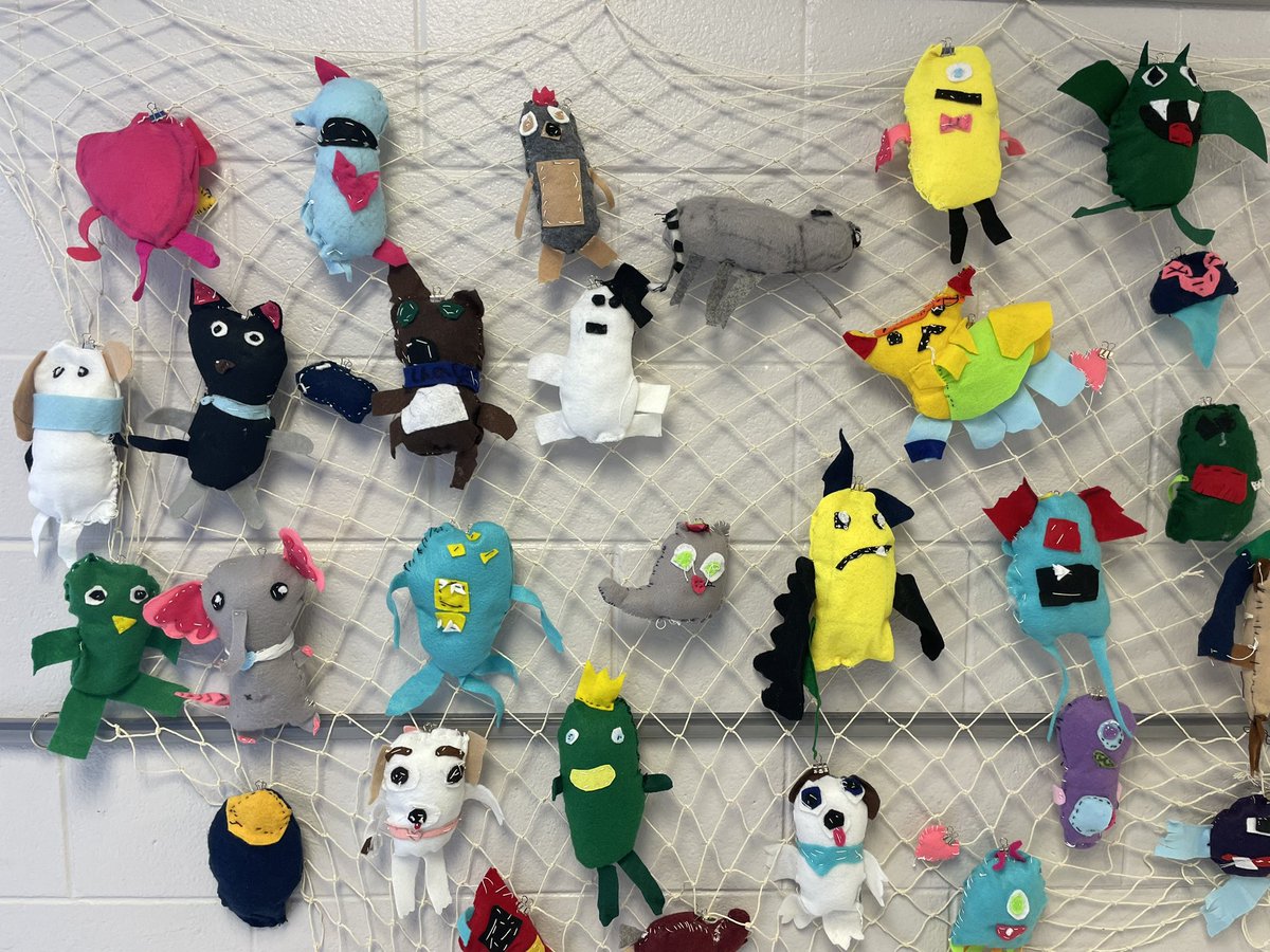 4th grade has brought their creative visions to life! Lots of time, new skills, and creative juices ended in some awesome creatures lining our hallway 🌟 <a href="/akurzawski/">Amanda Kurzawski</a> we love the big units each grade has to look forward to! #wt112