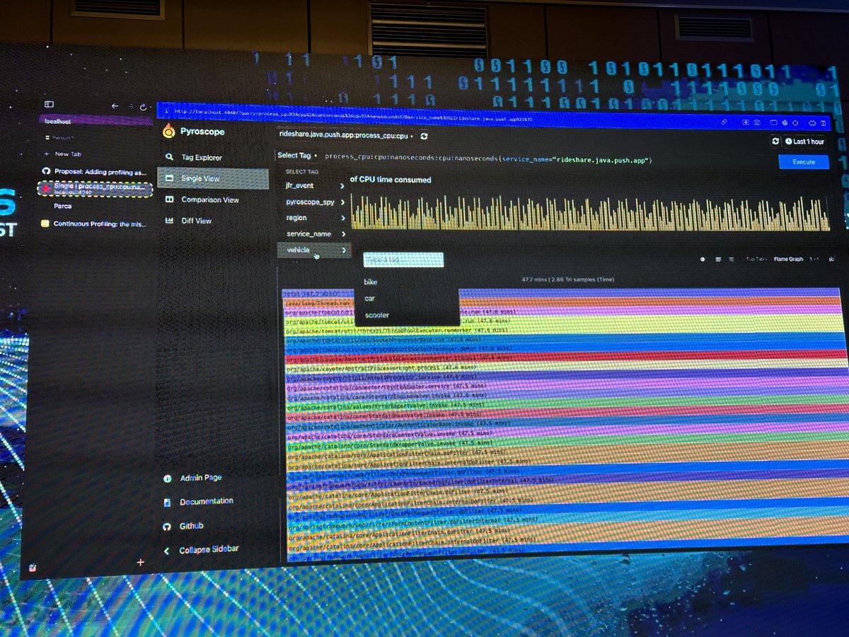 @laytoun @VoxxedBucharest And continuous profiling is another place where #eBPF technology is extremely useful. + soon there will be @opentelemetry support Check out: -@pixie_run px.dev -@grafana @PyroscopeIO grafana.com/oss/pyroscope/ -@ParcaDev parca.dev @laytoun #vdbuh24