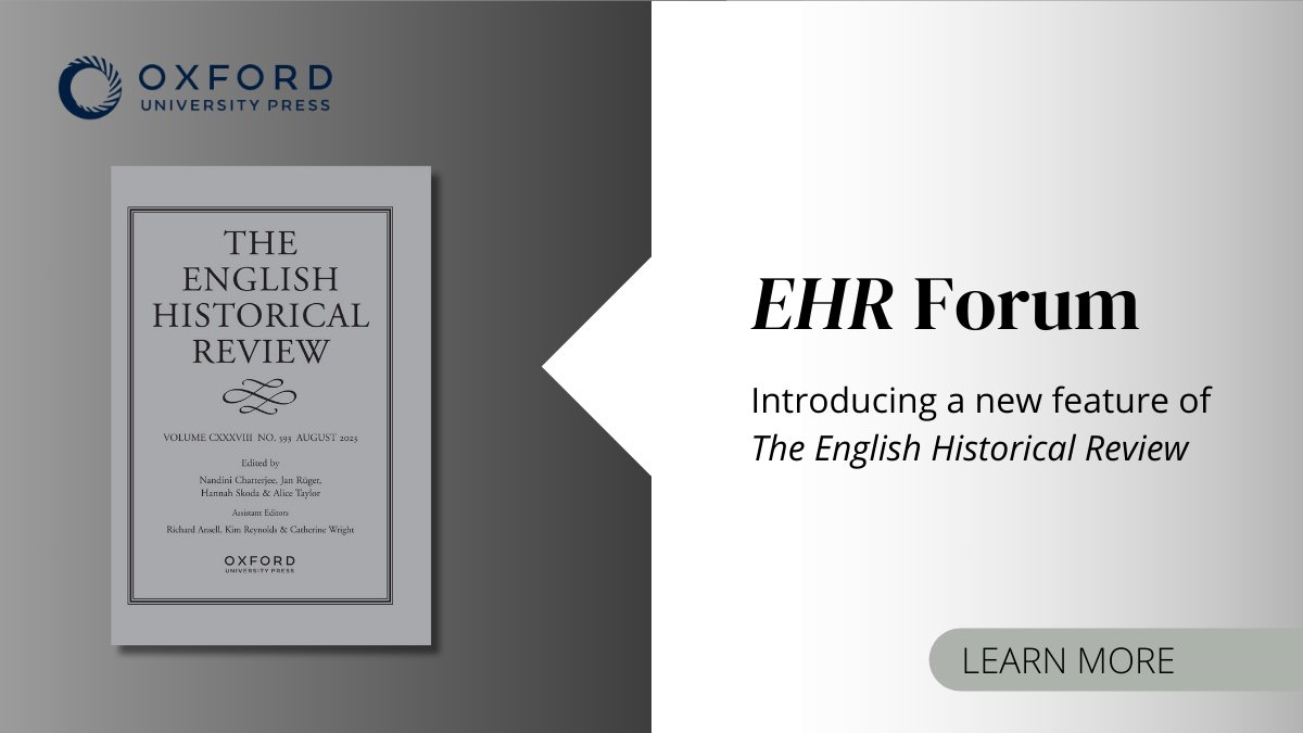 The editors of @enghistrev are pleased to introduce the 'EHR Forum' as a new feature of the journal. Forum articles present original research on a specific theme, methodology or field of study. Access the first installment of the Forum here: oxford.ly/3TOWQ4o