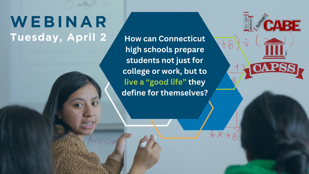 CABE & @CAPSSCT will co-host a webinar Tues. April 2, 12-1:15 pm, featuring the co-authors of a new report from @CRPE_edu & @CPRL4ed along with a panel of students, educators and leaders from CT public school districts. For more info and to register visit: ow.ly/cEre50QYUxi