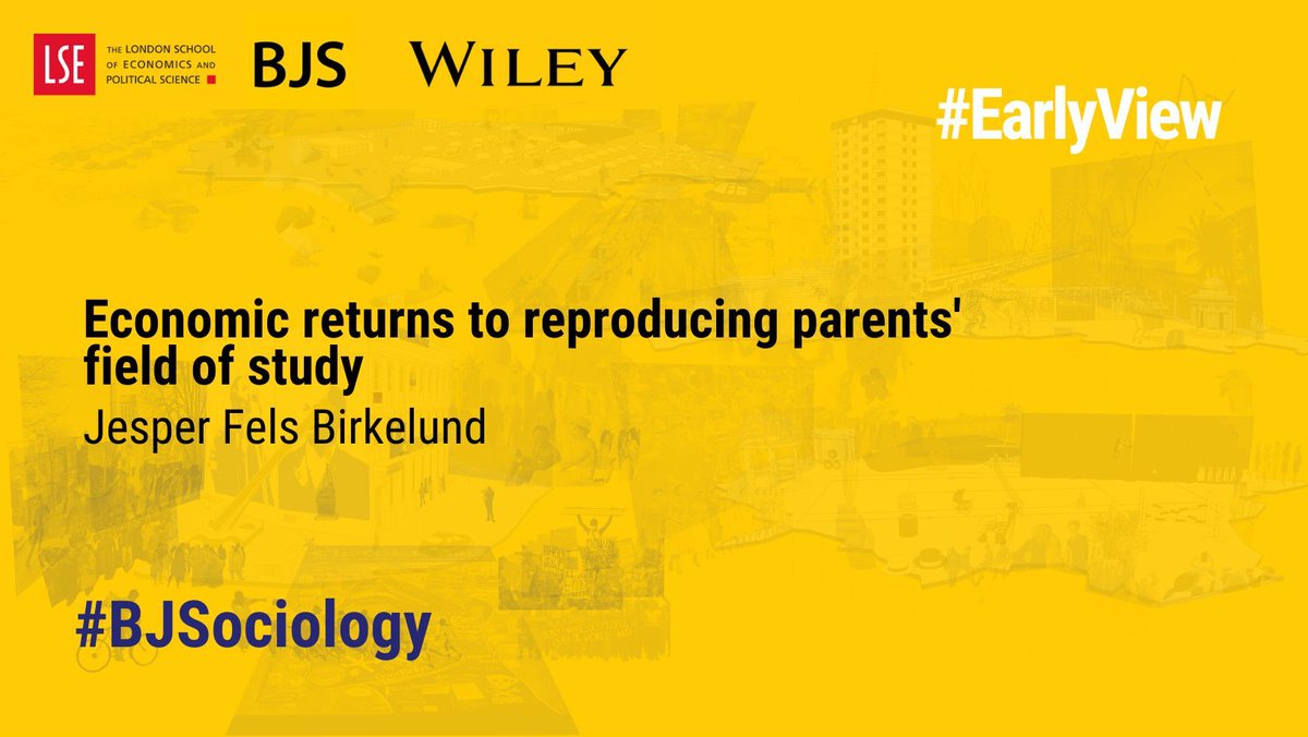 British Journal of Sociology (@bjsociology) on Twitter photo College graduates in the same field as their parents tend to earn 2% more than siblings with different degrees, especially in law, medicine, and engineering. Read new article by <a href="/birkelund_jf/">Jesper Fels Birkelund</a>.
#EarlyView in the #BJS ➡️ buff.ly/3xlzNoQ College graduates in the same field as their parents tend to earn 2% more than siblings with different degrees, especially in law, medicine, and engineering. Read new article by <a href="/birkelund_jf/">Jesper Fels Birkelund</a>.
#EarlyView in the #BJS ➡️ buff.ly/3xlzNoQ