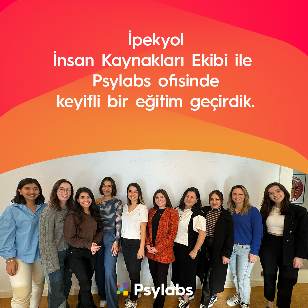 Değerli iş ortağımız @Ipekyoltr İK ekibi ile geçtiğimiz günlerde Test ve Envanter Yorumlama Eğitimi'ni #Psylabs ofisinde gerçekleştirdik. İpekyol İK ekibine eğitimimize gösterdikleri ilgi ve @nartiocom 'u tercih ettikleri için teşekkür ederiz. #PsylabsAkademi #TrustedCompanion