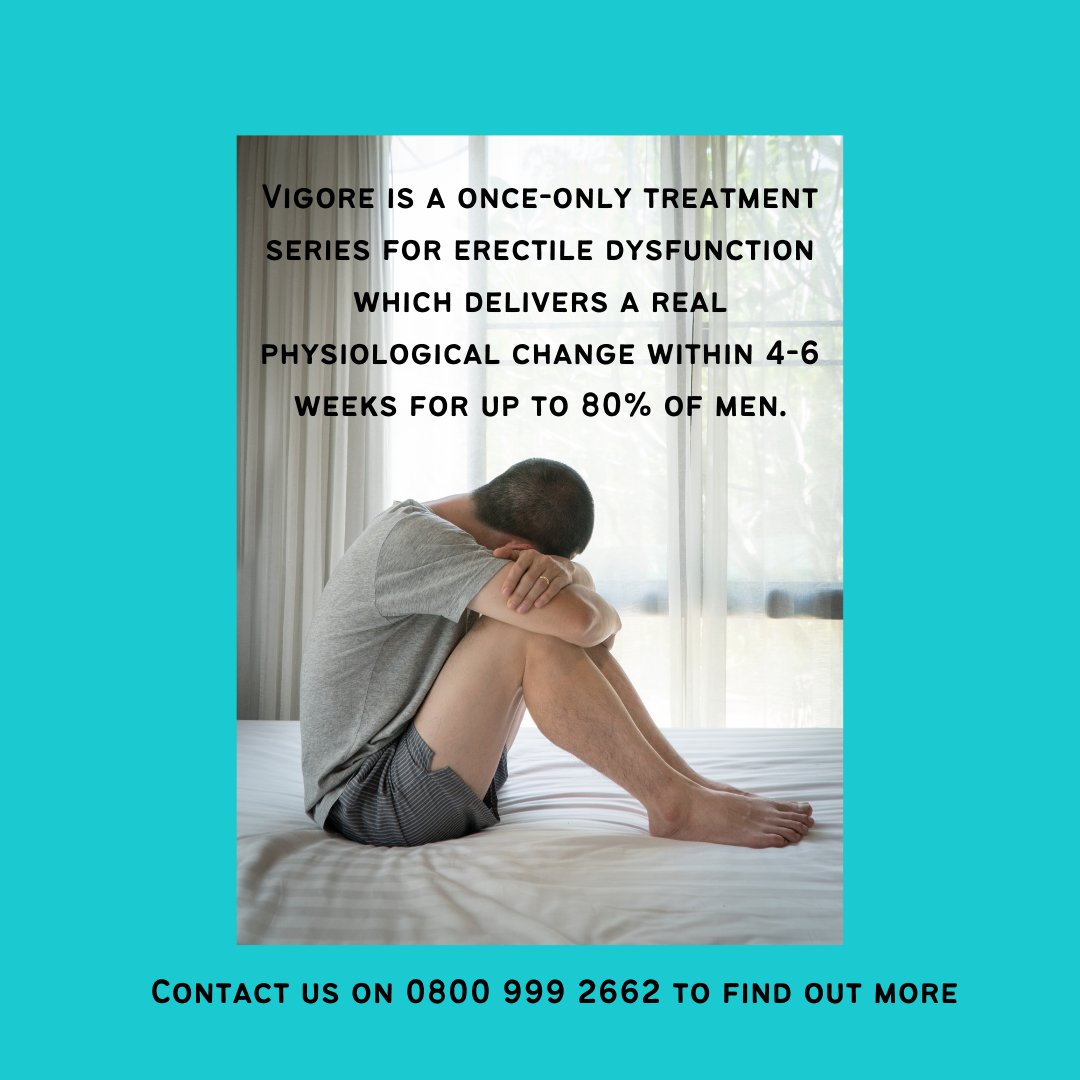 Vigore #regenerative #shockwave #treatment for #erectiledysfunction. Find out if you are suitable. Call 0800 999 2662 or vigore.co.uk