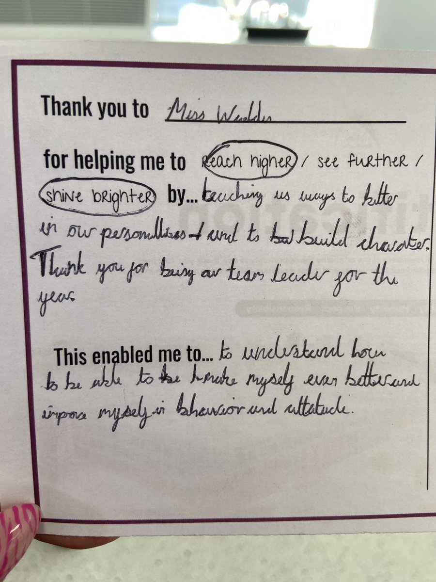 A very busy term. I don’t get many of these, but when I do, it’s magical.🥹🥹🥹🥹 ‘Thank you for teaching us ways to be better in our personalities.’ 💜⭐️