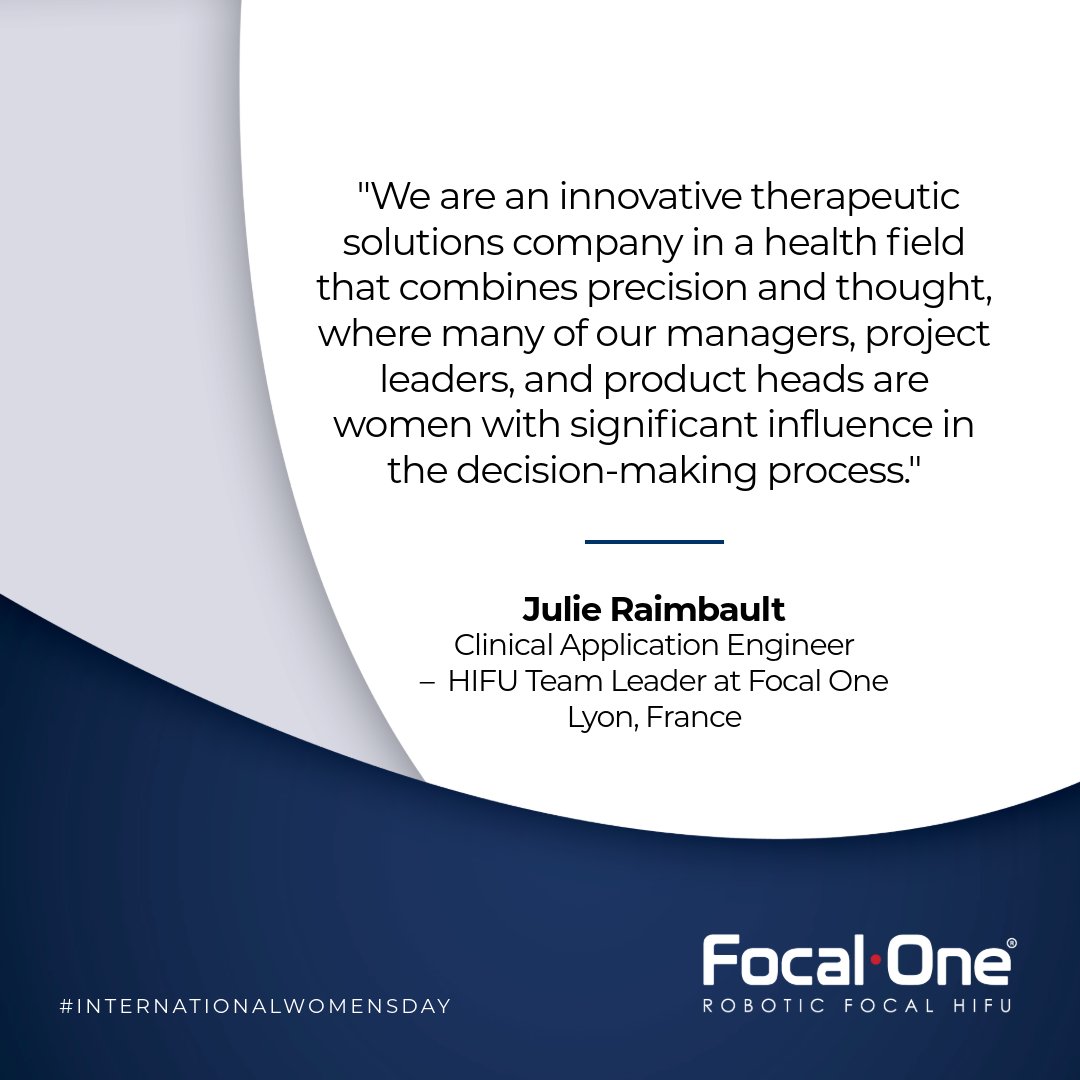 Here's to the incredible women who continue to break barriers and inspire change! Meet Julie Raimbault, Clinical Application Engineer - HIFU Team Leader, at Focal One. We appreciate your efforts, thank you for being a part of our team. Interested in joining our team? Visit…