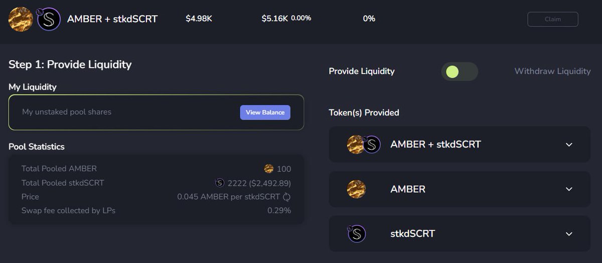 🚀📢 Attention all #crypto degens! 📢🚀  

🔥 $AMBER is now LIVE on #ShadeSwap! Dive into the $AMBER ↔️ $stkdSCRT pool &amp; let's get this party started! 🎉🐒  

🔥 LP Rewards: Earn 5 $AMBER + 3 $SHD daily! (Subject to change based on pool activity. Stay tuned!)