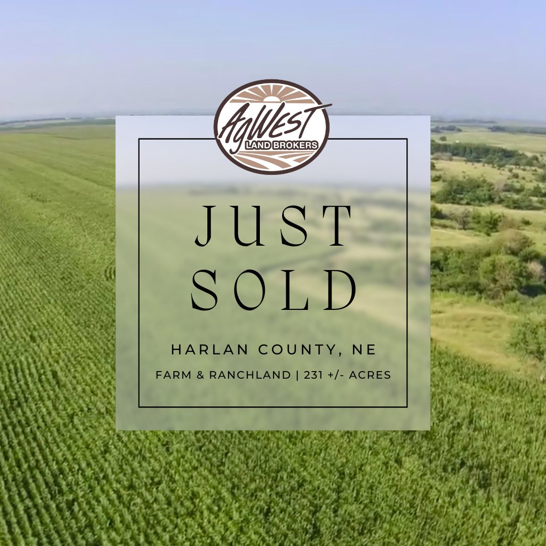 Congratulations to Ross Poyser on the closing of his farm and ranchland property in Harlan County, Nebraska! If you have questions about buying or selling, give Ross a call at (308) 920-2235.

agwestland.com/property/231-a…
#agwestlandbrokers #sold #nebraskarealtors #WeSellLand